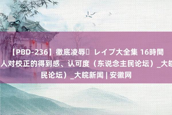 【PBD-236】徹底凌辱・レイプ大全集 16時間 第2集 增强众人对校正的得到感、认可度（东说念主民论坛）_大皖新闻 | 安徽网