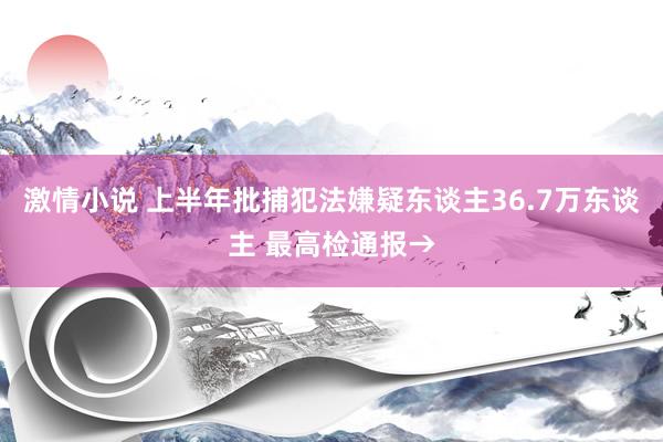 激情小说 上半年批捕犯法嫌疑东谈主36.7万东谈主 最高检通报→