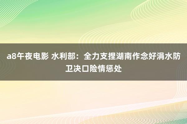 a8午夜电影 水利部：全力支捏湖南作念好涓水防卫决口险情惩处