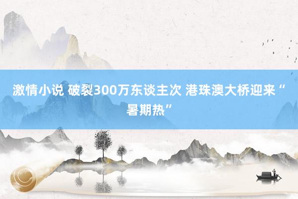 激情小说 破裂300万东谈主次 港珠澳大桥迎来“暑期热”