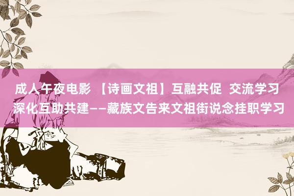 成人午夜电影 【诗画文祖】互融共促  交流学习 深化互助共建——藏族文告来文祖街说念挂职学习