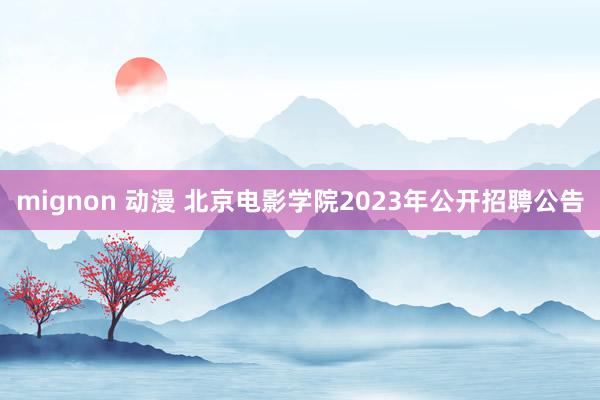 mignon 动漫 北京电影学院2023年公开招聘公告